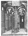 The double-naved interior with bimah between columns, 1519