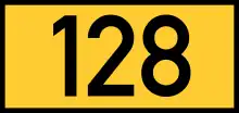 Shield for former Reichsstraße 128 in former East Prussia, abbreviated as R 128