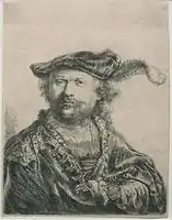B20, 1638, one of van de Wetering's tronies, in the dress of an aristocrat from a century earlier, with an invented beard to match.