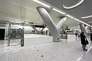 Reserved escalators to Line 16 from Line 14 concourse