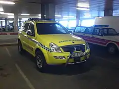 SsangYong Rexton Rapid Response (ALS) Vehicle in service for Oslo and Akershus.