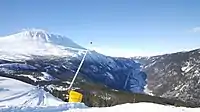 Rjukan is in constant shadow during the winter. Image taken from Gausta ski center.