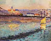 Robert Antoine Pinchon, 1904, Triel sur Seine, le pont du chemin de fer, 46 × 55&nbsp;cm