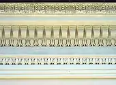 Dentils with egg-and-dart patterns on an entablature at Casino nobile of Villa Torlonia from Rome