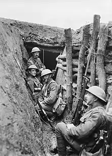 British soldiers in trench