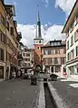 Market street with Red Tower