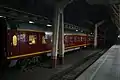 Overnight sleeper train "Red Arrow" at the Leningrad station in Moscow