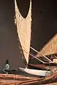 Side view of sail, with turbulence-reducing "ornaments".