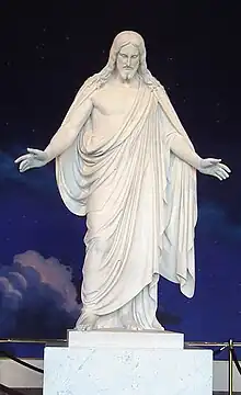 Marble replica (1959) in the North Visitors' Center on Temple Square in Salt Lake City, Utah, US.  This facility was demolished in November 2021.