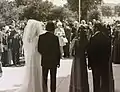After a wedding in 1973, looking out to the South Inch in the background