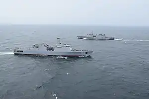 SLNS Sindurala and INS Sumedha during SLINEX 2019.
