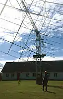 Amateur radio antenna array used for Earth–Moon–Earth communication on 144&nbsp;MHz. Location Staffanstorp, southern Sweden.