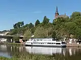 Reformed church and the river Saar