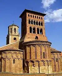 Blind arches on the Church of San Tirso in Sahagún, León, Spain