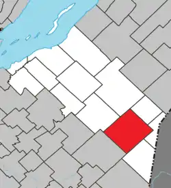 Location within La Matapédia RCM.