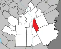 Location within Beauce-Sartigan RCM.