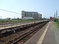 A view of the platforms and tracks.