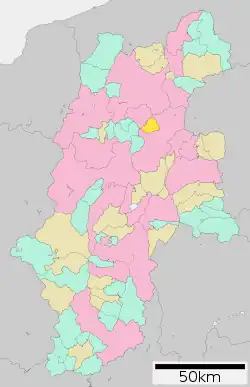 Location of Sakaki in Nagano Prefecture