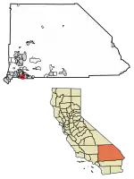 Location of Loma Linda in San Bernardino County, California