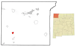 Location of Newcomb, New Mexico