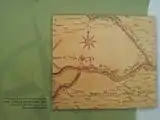 Urrutia's map of the Rio de San Saba area showing the presidio on the north bank and the Acequia para regadio (irrigation canal) to the south