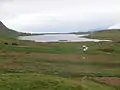 The lake Sandsvatn is the largest on the island and the third largest in the Faroe Islands.