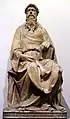 Donatello's colossal seated figure of Saint John the Evangelist. 1409-1411
