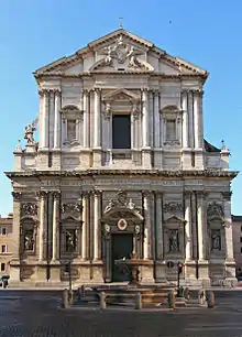 Facade of the basilica of Sant'Andrea della Valle in Rome