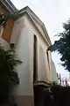 Huge buttresses located on the sides of the Santa Cruz Church.