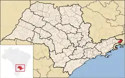 Location in the state of São Paulo and Brazil