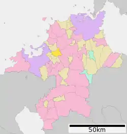 Location of Sasaguri in Fukuoka Prefecture