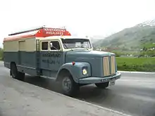 Image 1061960 Scania-Vabis L75 bodied by Kristiansund Lettmetall, carrying six passengers. (from Bruck (vehicle))