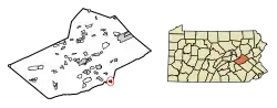 Location of Port Clinton in Schuylkill County, Pennsylvania.