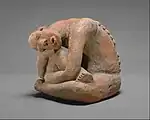 Seated figure; by Djenné-Djenno culture (Mali); 13th century; earthenware; width: 29.9&nbsp;cm; Metropolitan Museum of Art (New York City)
