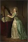Self-Portrait with a Harp; by Rose-Adélaïde Ducreux; 1791; oil on canvas; 193 x 128.9&nbsp;cm; Metropolitan Museum of Art