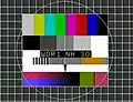 Off-air screen capture of ARD Das Erste test card broadcast by WDR in the 1980s.