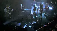 Serena-Maneesh playing live in Australia. From left: Eivind Schou, Einar Lukerstuen, Emil Nikolaisen, Hilma Nikolaisen, Øystein Sandsdalen