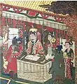 Detail of the fourth register: the judgement scene