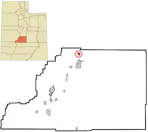 Location in Sevier County and the state of Utah.