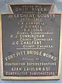 Builder's plaque from the original Sewickley Bridge
