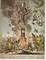 Siege de la Colonne de Pompée - Science in the pillory. 1799 cartoon, in which James Gillray lampoons the corp of scientists, artists and architects that travelled to Egypt as part of Napoleon's force