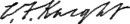 Cyrus Frederick Knight's signature