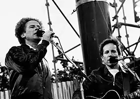 Art Garfunkel (left) and Paul Simonperforming in Dublin, 1982