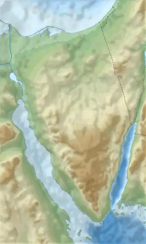 Map showing the location of Ras Mehammed National Park