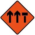 Layout of lanes ahead