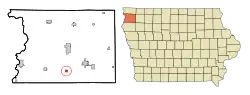 Location of Maurice, Iowa