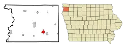 Location of Orange City, Iowa