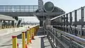 Southbound platform with bollards installed. They were installed early September 2012.