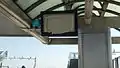 Station security cameras and digital message signs for the Metro Silver Line currently being installed at the station. This is part of the Metro Express Lanes Project.