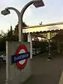 Concrete roundel on the eastbound platform